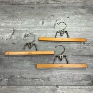Lot of 3 Setwell Vintage Wooden Pant Hangers